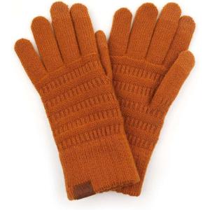 imageCC Unisex Cable Knit Winter Warm AntiSlip Touchscreen Texting GlovesSimple Golden Camel