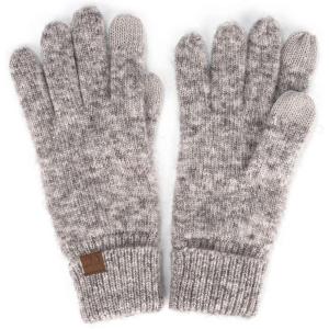 imageCC Unisex Cable Knit Winter Warm AntiSlip Touchscreen Texting GlovesSimple Pastel Melange Gray