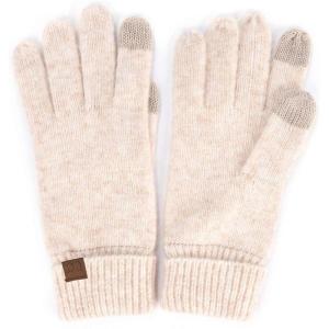 imageCC Unisex Cable Knit Winter Warm AntiSlip Touchscreen Texting GlovesSimple Pastel Oatmeal