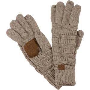 imageCC Unisex Cable Knit Winter Warm AntiSlip Touchscreen Texting GlovesTaupe