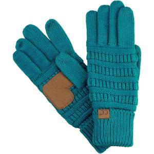 imageCC Unisex Cable Knit Winter Warm AntiSlip Touchscreen Texting GlovesTeal