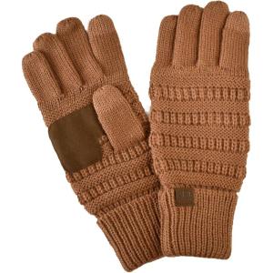 imageCC Unisex Cable Knit Winter Warm AntiSlip Touchscreen Texting GlovesToast Almond