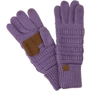 imageCC Unisex Cable Knit Winter Warm AntiSlip Touchscreen Texting GlovesViolet