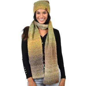 imageCC Unisex EcoFriendly Recycled Yarn Wool Blend Convertible Beanie and Scarf Set and Scarf SetTaupe Mix
