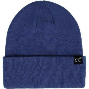 imageCC Unisex Plain Cuff Skull Cap Winter Knit Beanie HatBlack Label Deep Blue
