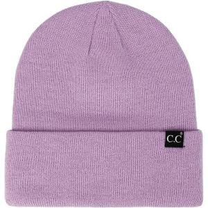 imageCC Unisex Plain Cuff Skull Cap Winter Knit Beanie HatBlack Label Lavender