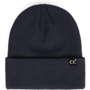 imageCC Unisex Plain Cuff Skull Cap Winter Knit Beanie HatBlack Label Navy