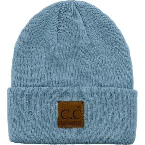 imageCC Unisex Plain Cuff Skull Cap Winter Knit Beanie HatDenim