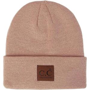 imageCC Unisex Plain Cuff Skull Cap Winter Knit Beanie HatRose