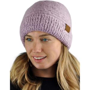 imageCC Unisex Solid Color Warm Boucle Knit Skull Cap Cuff BeanieGrapeade