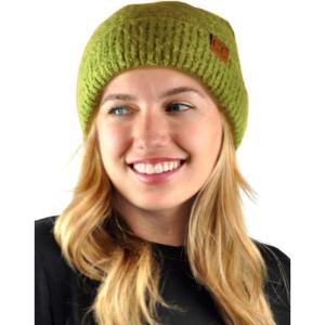 imageCC Unisex Solid Color Warm Boucle Knit Skull Cap Cuff BeanieGuacamole