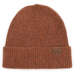 imageCC Unisex Warm Soft Recycled Yarn Skully Beanie Ribbed Clay