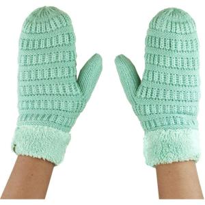 imageCC Unisex Winter Warm Inner Fuzzy Lined AntiSlip Cuff MittensMint