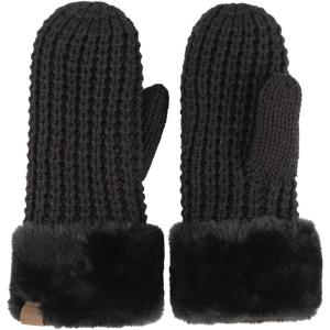 imageCC Waffle Knit Mittens For Women  Acrylic Stretchable Soft Warm Knit Cold weather Winter GlovesBlack