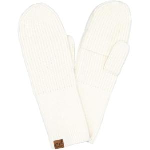 imageCC Waffle Knit Mittens For Women  Acrylic Stretchable Soft Warm Knit Cold weather Winter GlovesConvertible  Ivory