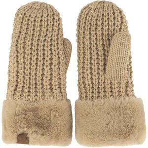 imageCC Waffle Knit Mittens For Women  Acrylic Stretchable Soft Warm Knit Cold weather Winter GlovesMocha