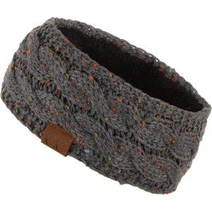 imageCC Winter Fuzzy Fleece Lined Thick Knitted Diagonal Stripes CrissCross Pattern Headband Headwrap HW2060Dk Mel Greyconfetti