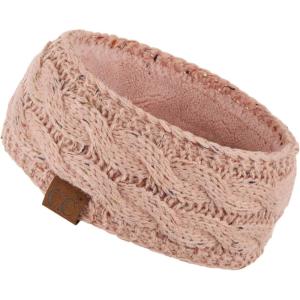 imageCC Winter Fuzzy Fleece Lined Thick Knitted Diagonal Stripes CrissCross Pattern Headband Headwrap HW2060Indi Pinkconfetti