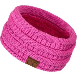 imageCC Winter Fuzzy Fleece Lined Thick Knitted Diagonal Stripes CrissCross Pattern Headband Headwrap HW2060a RibbedAzalea