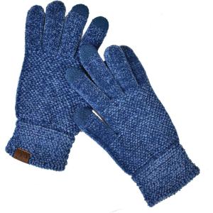imageCC Winter Warm EcoFriendly Knit Chenille Touchscreen Texting GlovesDark Denim