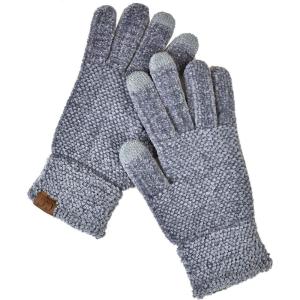 imageCC Winter Warm EcoFriendly Knit Chenille Touchscreen Texting GlovesLight Melange Gray