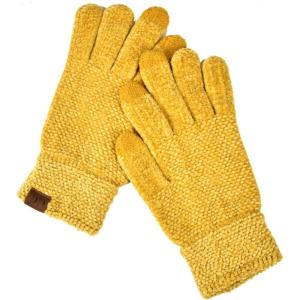 imageCC Winter Warm EcoFriendly Knit Chenille Touchscreen Texting GlovesMustard