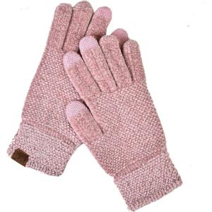 imageCC Winter Warm EcoFriendly Knit Chenille Touchscreen Texting GlovesRose