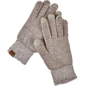 imageCC Winter Warm EcoFriendly Knit Chenille Touchscreen Texting GlovesTaupe
