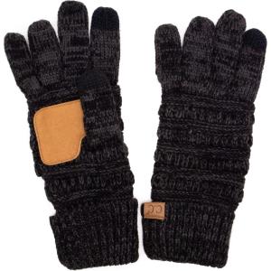 imageCC Women Solid Ribbed Glove with Smart Tips G20G33G80BlackGrey