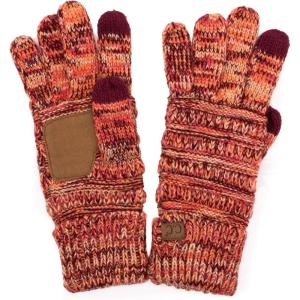 imageCC Women Solid Ribbed Glove with Smart Tips G20G33G80BurgundyPeachBeige