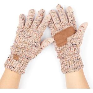 imageCC Women Solid Ribbed Glove with Smart Tips G20G33G80Indi Pink Confetti