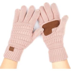 imageCC Women Solid Ribbed Glove with Smart Tips G20G33G80Indipink