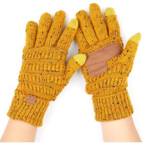 imageCC Women Solid Ribbed Glove with Smart Tips G20G33G80Mustardconfetti