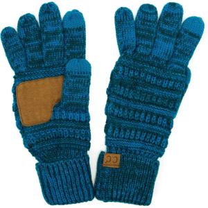 imageCC Women Solid Ribbed Glove with Smart Tips G20G33G80TealBlue