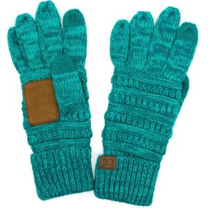 imageCC Women Solid Ribbed Glove with Smart Tips G20G33G80Two Tone Mint