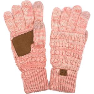 imageCC Women Solid Ribbed Glove with Smart Tips G20G33G80Two Tone Rose