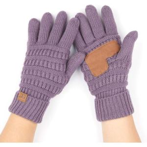 imageCC Women Solid Ribbed Glove with Smart Tips G20G33G80Violet