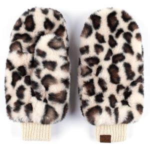 imageCC Women Thick Faux Fur  Sherpa Fleece Lined Warm Winter MittensFaux Furleo Beige