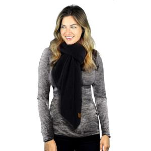 imageCC Womens Boucle Knit Bias Cut Whipstitched Edged Long Scarf WrapBlack