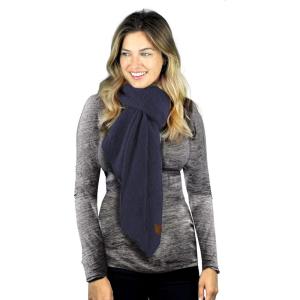 imageCC Womens Boucle Knit Bias Cut Whipstitched Edged Long Scarf WrapEvening Blue