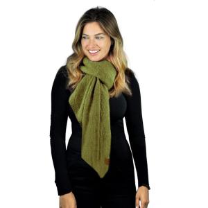 imageCC Womens Boucle Knit Bias Cut Whipstitched Edged Long Scarf WrapGuacamole