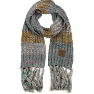 imageCC Womens Long Multicolored Warm Cable Knit Shawl Wrap Tassel ScarfRoseMint