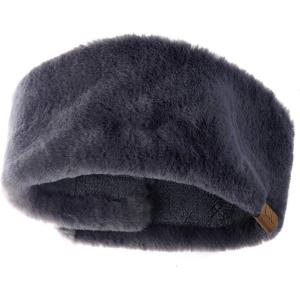 imageCC Womens Soft Faux Fur Feel Sherpa Lined Ear Warmer Headband HeadwrapDark Gray