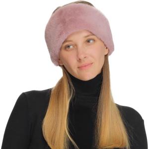 imageCC Womens Soft Faux Fur Feel Sherpa Lined Ear Warmer Headband HeadwrapElasticrose