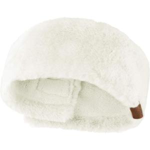 imageCC Womens Soft Faux Fur Feel Sherpa Lined Ear Warmer Headband HeadwrapIvory