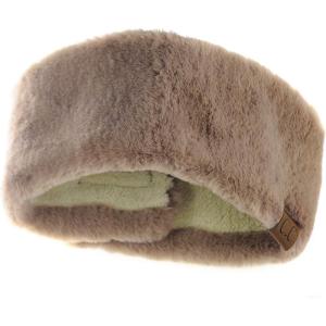 imageCC Womens Soft Faux Fur Feel Sherpa Lined Ear Warmer Headband HeadwrapMocha