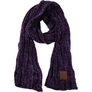imageCC Womens Ultra Soft Chenille Ribbed Thick Warm Knit Shawl Wrap ScarfDark Purple