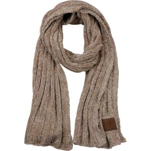 imageCC Womens Ultra Soft Chenille Ribbed Thick Warm Knit Shawl Wrap ScarfTaupe
