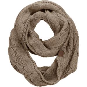 imageCC Womens Winter Cable Knit Sherpa Lined Warm Infinity Pullover ScarfTaupe