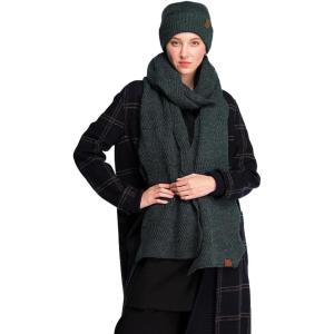 imageCC Womens Winter Knit Beanie Hat and Scarf Set Chevron Pattern Warm Cozy AccessoriesDeep Pine